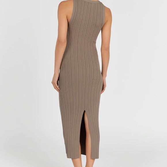 DISSH Taupe Ribbed Midi Dress - Picture 3 of 4
